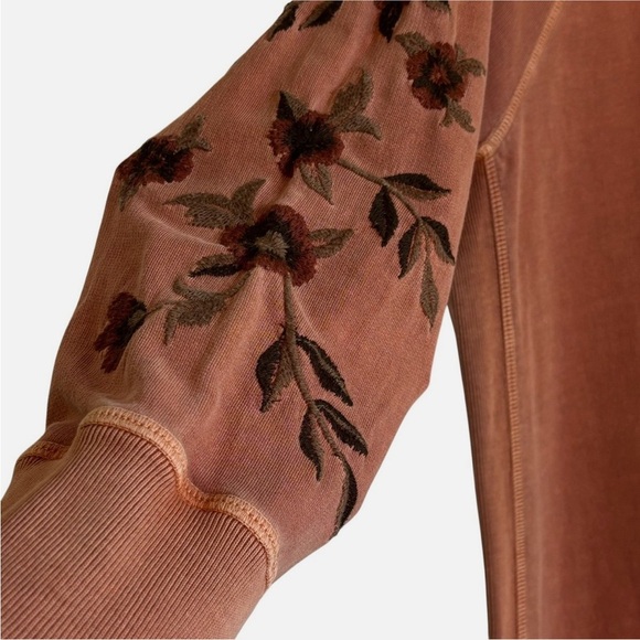 Sweatshirt Dress Embroidered Loungewear Lg Boho Cottagecore - Picture 3 of 8